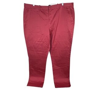 NEW‎ J. Crew 770 Straight Chino Pants Red Flat Front Mens (Actual 44x32) Stretch